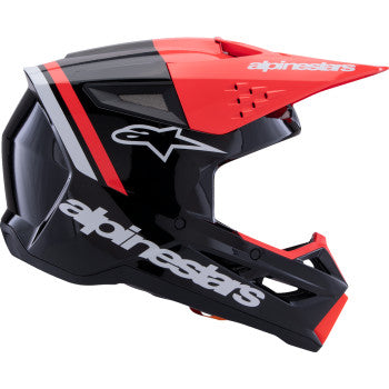 ALPINESTARS SM3 Helmet - Radium - Gloss Black/Red Fluo/White - Small 8300826-1553-S