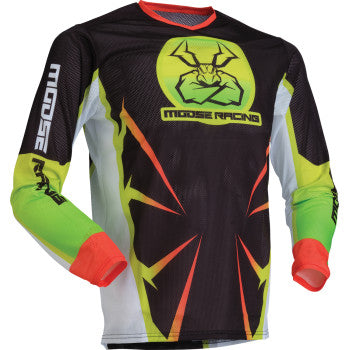 MOOSE RACING Youth Agroid Mesh Jersey - Hi-Viz/Black - Large 2912-2533