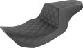 SADDLEMEN Step-Up Seat - Full Lattice Stitch - Black - FLHR/FLHX 897-06-175