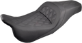 SADDLEMEN Slim Seat - Black - Lattice Stitch - '08-'23 FL 808-07B-162