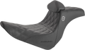 SADDLEMEN Seat - Pro Series SDC Performance With Backrest - Full Lattice Stitch/Lumbar Gripper - Black SC81829DBRT