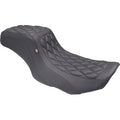 MUSTANG One Piece 2-Up Squareback Seat - Double Diamond - Black Stitch - FLH/FLT '23-'24 88415