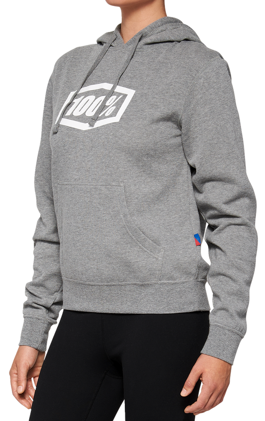 100% Women's Icon Hoodie - Heather Gray - Small 20031-00004