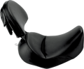 SADDLEMEN Heels Down Solo Seat - With Backrest - Plain - Black - FLSTC 806-15-0041