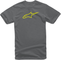 ALPINESTARS Ageless T-Shirt - Charcoal/Hi-Vis Yellow - 2XL 10327203018552X