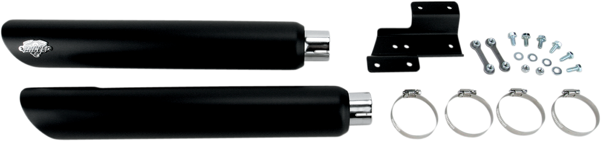 VANCE & HINES Twin Slash Mufflers - Black 46841