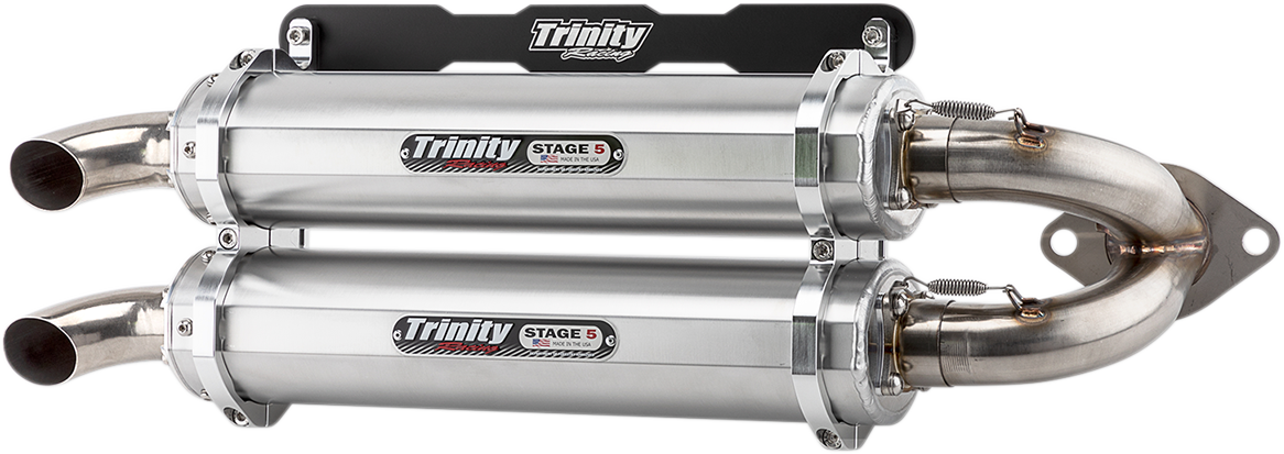 TRINITY RACING Stage 5 Slip-On Dual Muffler - Aluminum TR-4165S