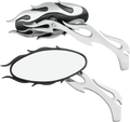 DRAG SPECIALTIES Flame Oval Mirror - Black/Chrome 76826
