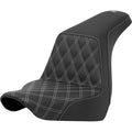 SADDLEMEN Step-Up Seat - Front Lattice Stitch - Silver Stitch - FXLR/FLSB '18-'21 A818-29-172SIL