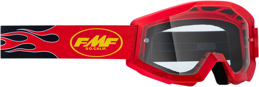 FMF Youth PowerCore Goggles - Flame - Red - Clear F-50054-00004 2601-3018