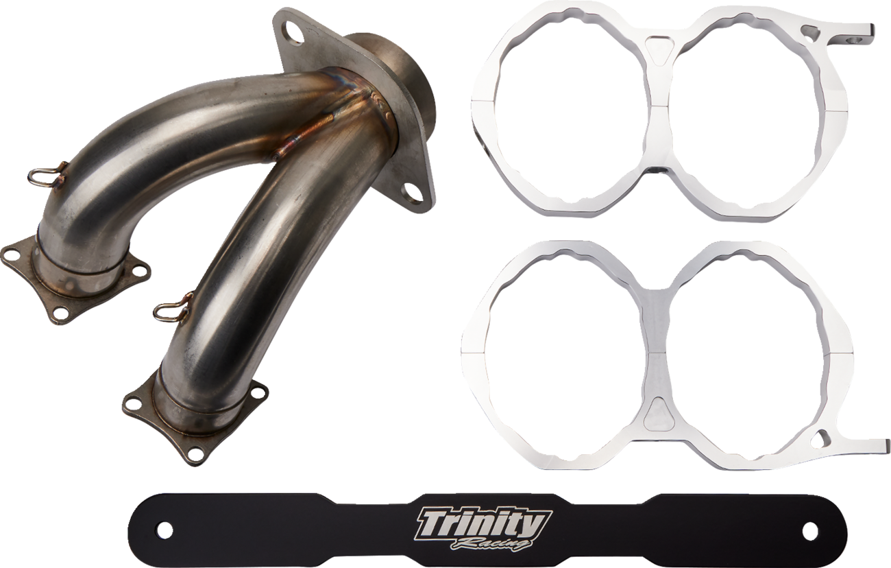 TRINITY RACING Stage 5 Slip-On Dual Muffler - Aluminum TR-4165S