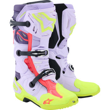 ALPINESTARS Tech 10 Supervented Boots - Purple/Fluorescent Yellow/Diva Pink - US 14 / EU 49.5 2010520-3150-14