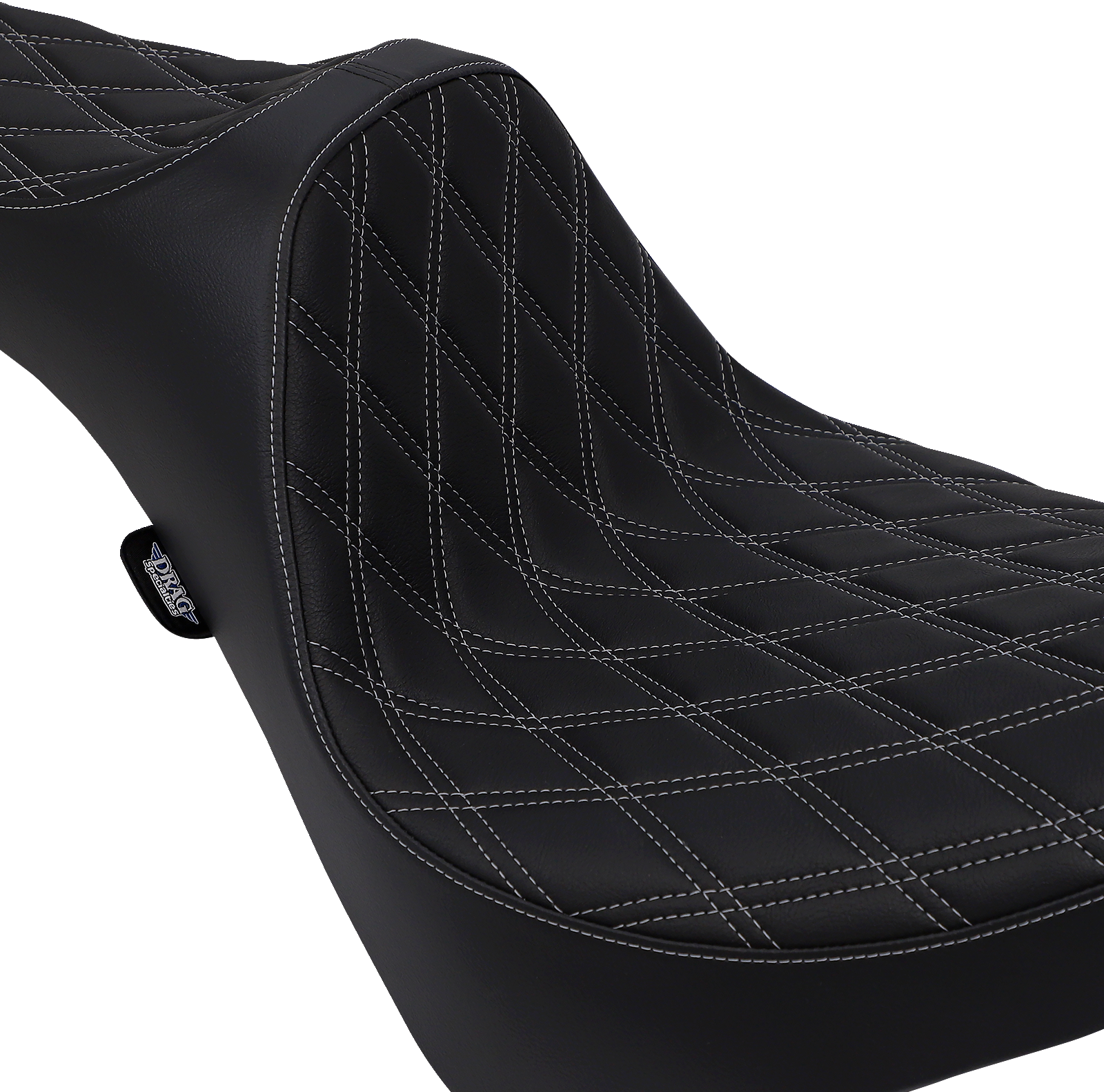 DRAG SPECIALTIES Predator III Seat - Double Diamond - Silver Stitching - FL/FX '18-'22 0802-1146