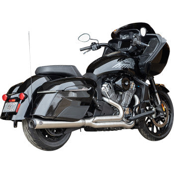 S&S CYCLE 2-into-1 Qualifier Exhaust System - Brushed Stainless Steel - 49 State - Indian with PowerPlus 550-1132