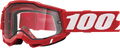 100% Accuri 2 Enduro MTB Goggles - Neon Red - Clear 50016-00005