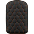 SADDLEMEN RoadSofa™ Sissy Bar Pad - Honeycomb - Orange Stitching 041149ORA