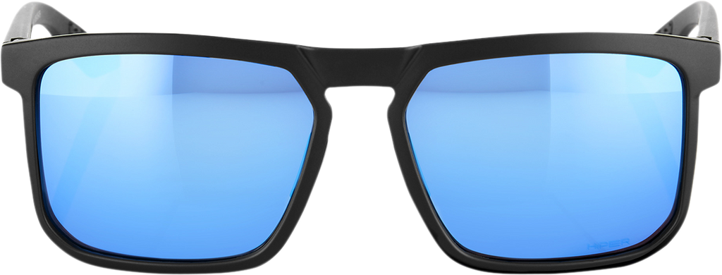 100% Renshaw Sunglasses - Matte Black - HiPER Blue Mirror 60021-00001
