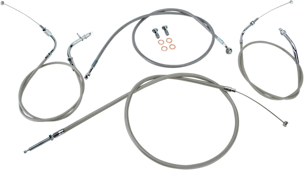 BARON Cable Line Kit - 12" - 14" - XVS650CU - Stainless Steel BA-8014KT-12