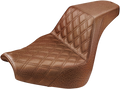 SADDLEMEN Step-Up Seat - Front Lattice Stitch - Brown 818-31-172BR