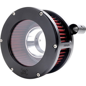 FEULING OIL PUMP CORP. BA Air Cleaner Kit - Black/Clear with Red Filter - '93-'99 Evolution Big Twin 5464