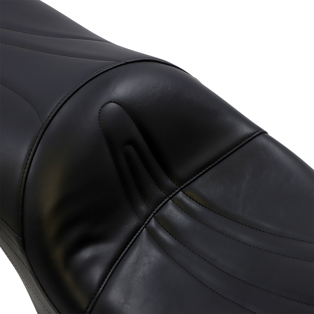 LE PERA Sorrento 2-Up Seat - Stitched - Black - FLHT LK-907