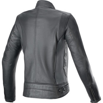 ALPINESTARS Stella Dyno Leather Jacket - Black Tar Gray/Dark Gray - Large 3113924-1296-L