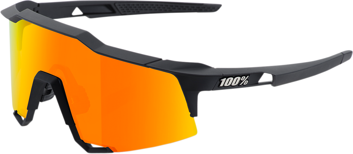 100% Speedcraft Sunglasses - Black - Red Mirror 60007-00008