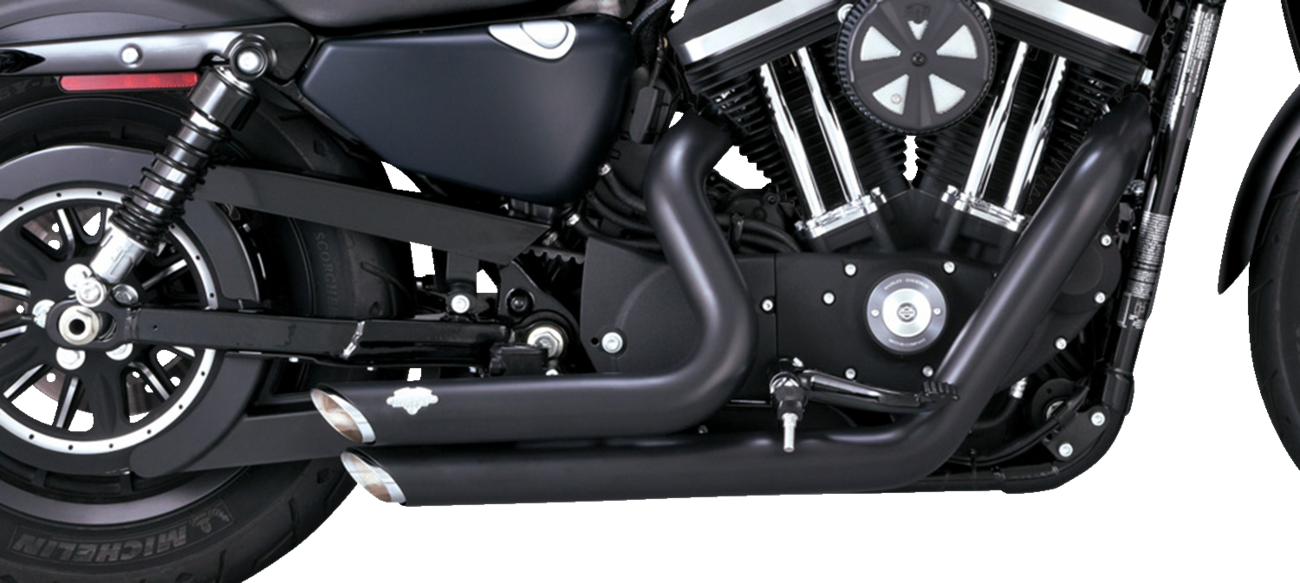 VANCE & HINES Shortshots Staggered Exhaust System - Black Iron 883 /1200 47329