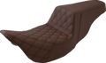 SADDLEMEN Step-Up Seat - Front Lattice Stitch - Brown - FL '08-'23 808-07B-172BR