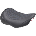 MUSTANG Wide Tripper™ Seat - Solo - Dark Brown/Sky Blue Stitching - FLT/FLH '23-'25 89503SB