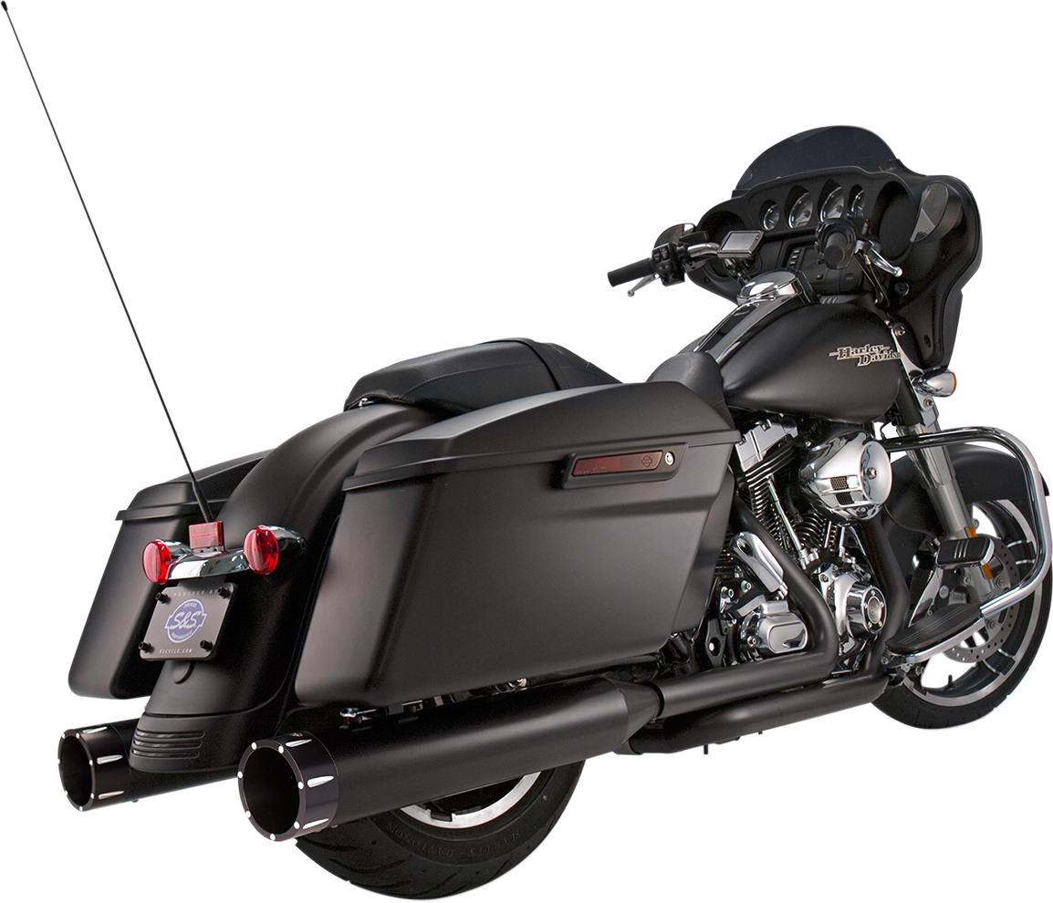 S&S CYCLE El Dorado Dual Exhaust - Black - Black Tracer 550-0702C