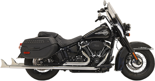 BASSANI XHAUST Chrome True Duals 36" in. 2-1/4" Fishtail Mufflers With Baffles for 2018-2020 Softail   1S96E-36 1800-2377