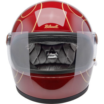 BILTWELL Gringo S Helmet - Flames - Gloss Garnet Red - Small 1003-594-502