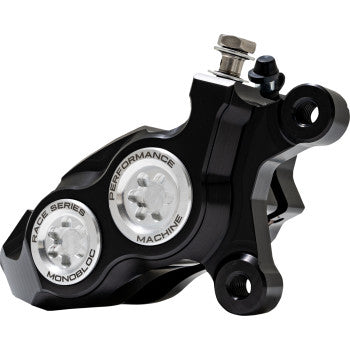 PERFORMANCE MACHINE (PM) Caliper - 137 X 4B - Right - Black Anodized with Clear Bore Caps 0053-2958-MC