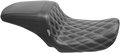 LE PERA Kickflip Seat - Double Diamond w/White Stitching - Black - FXD '06-'17 LK-591DDW