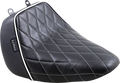LE PERA Bare Bones Solo Seat - Diamond Stitch w/ White Stitching/Piping - Black - FLFB LYO-007DMWTP