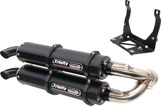 TRINITY RACING Stage 5 Slip-On Dual Muffler - Cerakote Black Maverick X3 TR-4160S-C2