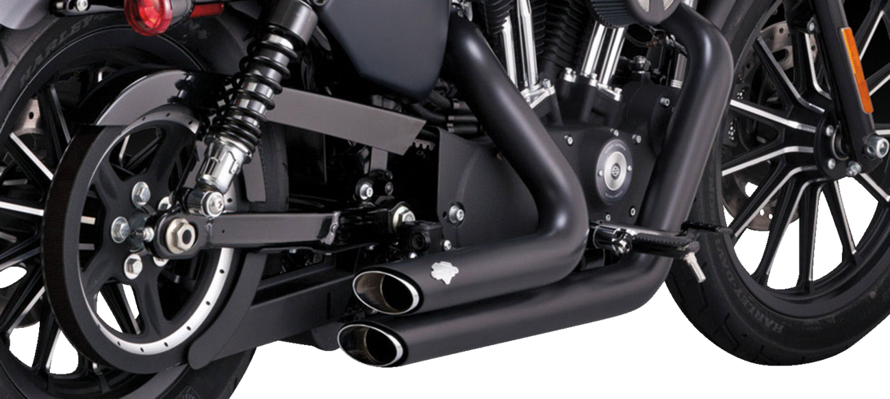 VANCE & HINES Shortshots Staggered Exhaust System - Black Iron 883 /1200 47329