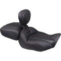 MUSTANG Deluxe Touring Solo Seat - w/ Backrest - Dark Cherry Stitch - FLT/FLH '23-'25 89401DC