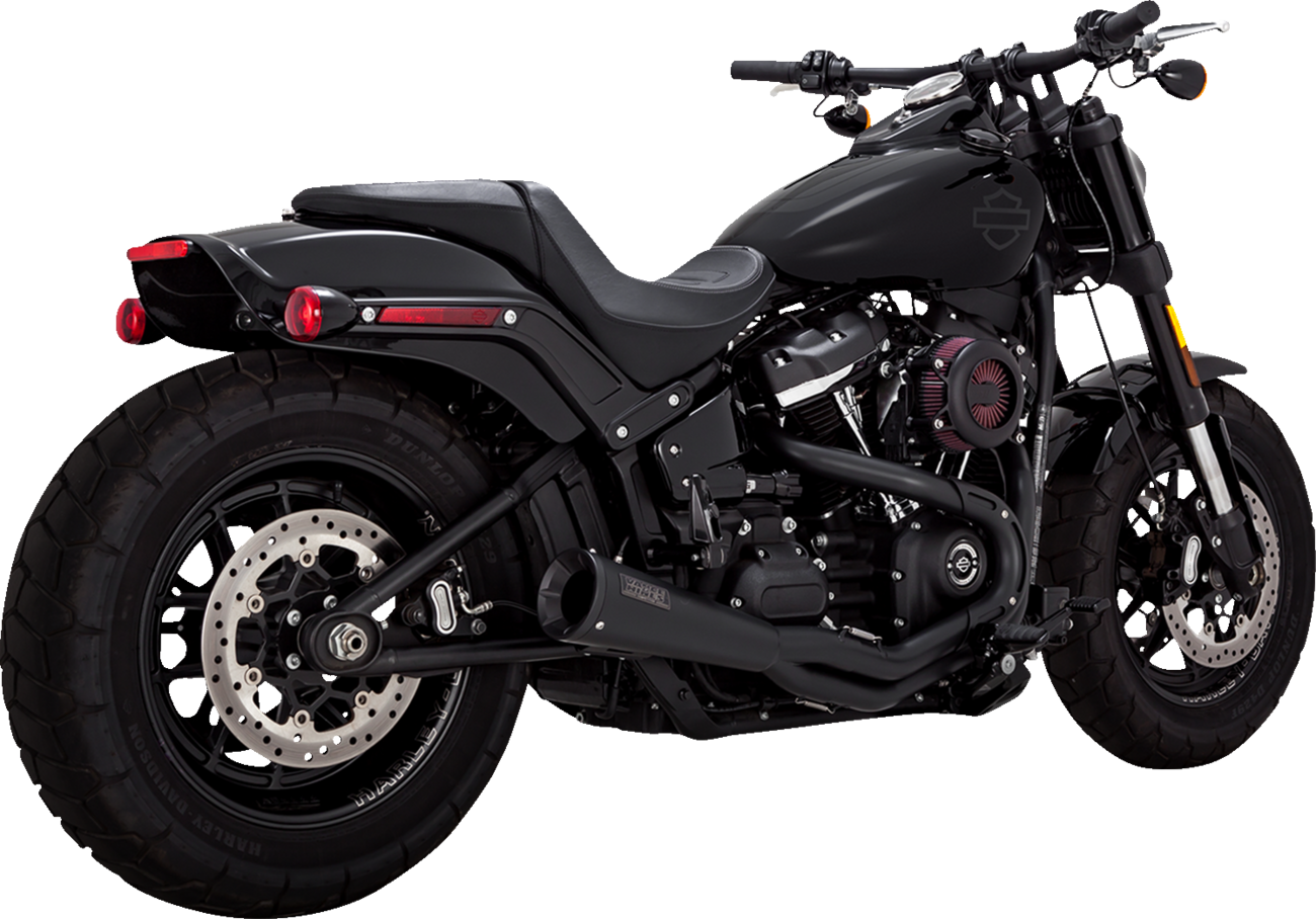 VANCE & HINES 2-into-1 Upsweep Exhaust System - Black - Stainless Steel 47323