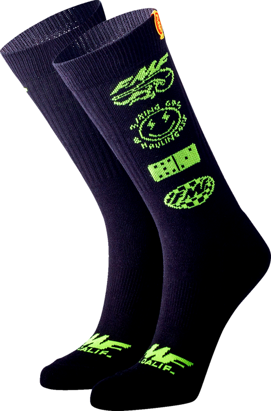 FMF Stacked Socks - Black - One Size SP22194904 3431-0733