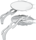 DRAG SPECIALTIES Flame Oval Mirror - Chrome 76826C