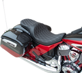 DRAG SPECIALTIES Low Profile Touring Seat - Double Diamond w/ Silver Stitching - '14-'22 Indian 0810-2260