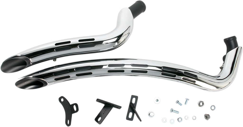 BASSANI XHAUST Sweeper Exhaust - Black/Chrome For Harley-Davidson  1SD2F