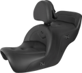 SADDLEMEN Seat - RoadSofa - with Backrest - Pillow Top - Black - Heated - GL1500 '88-'00 H88-07-181BRHCT