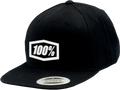 100% Icon Snapback Hat - Black/White 20044-00000