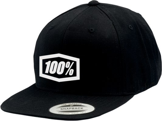 100% Icon Snapback Hat - Black/White 20044-00000