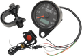 DRAG SPECIALTIES 2.4" MPH Programmable Mini Electronic Speedometer with Odometer/Tripmeter - Matte Black - Black Face 21-6893BDSNU