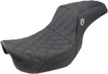 SADDLEMEN Seat - Pro Series SDC Performance Without Backrest - Full Lattice Stitch/Lumbar Gripper - Black SC80604DB
