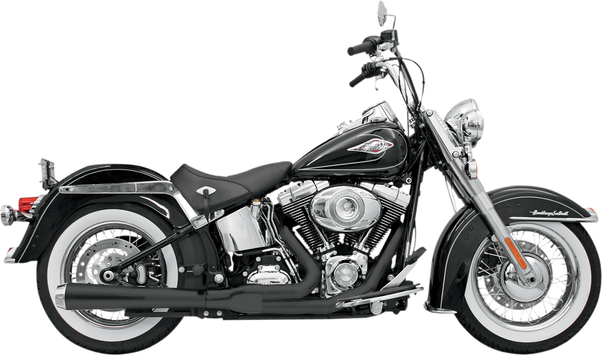 BASSANI XHAUST 2:1 Exhaust - Black - Long - Softail 12121J